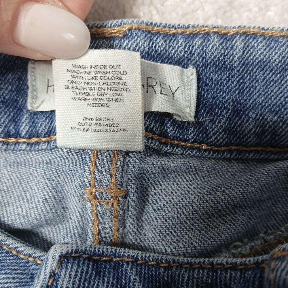 Happily Grey high rise Distressed Womens Juniors Jean Shorts Rolled Hem 5/27 - Picture 10 of 12
